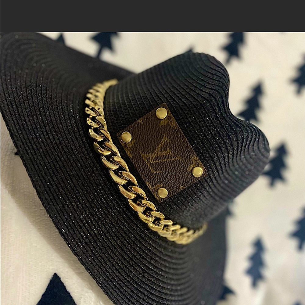 LV repurposed hat. Beautiful and very versatile.